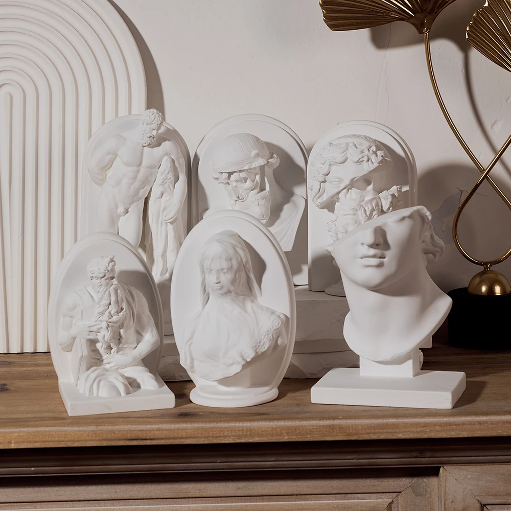 Römische Büsten-Buchstütze: Klassische Büsten-Skulptur als Buchhalter aus Harz – Bücherregal-Organizer für Bibliothek, Büro, Heimdekoration, Geschenk für Leser