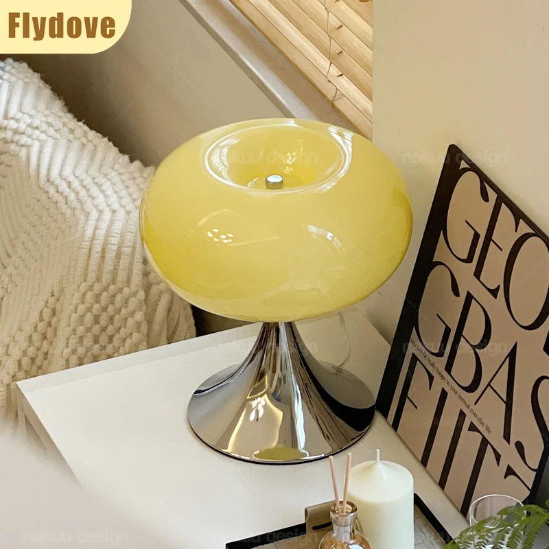 Creative Green/Yellow Apple Glass Desk Lamp Coffee Shop Girl's Bedroom Bedhead Atmosphere Decoration Projection LED Lighting