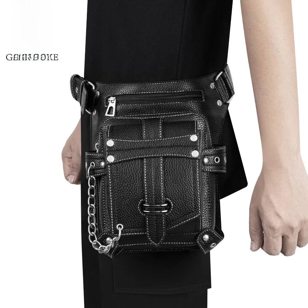 

Новая мужская поясная сумка для езды на мотоцикле, сумка через плечо с ремешком для ног, модная байкерская сумка из полиэстера, внутренний материал