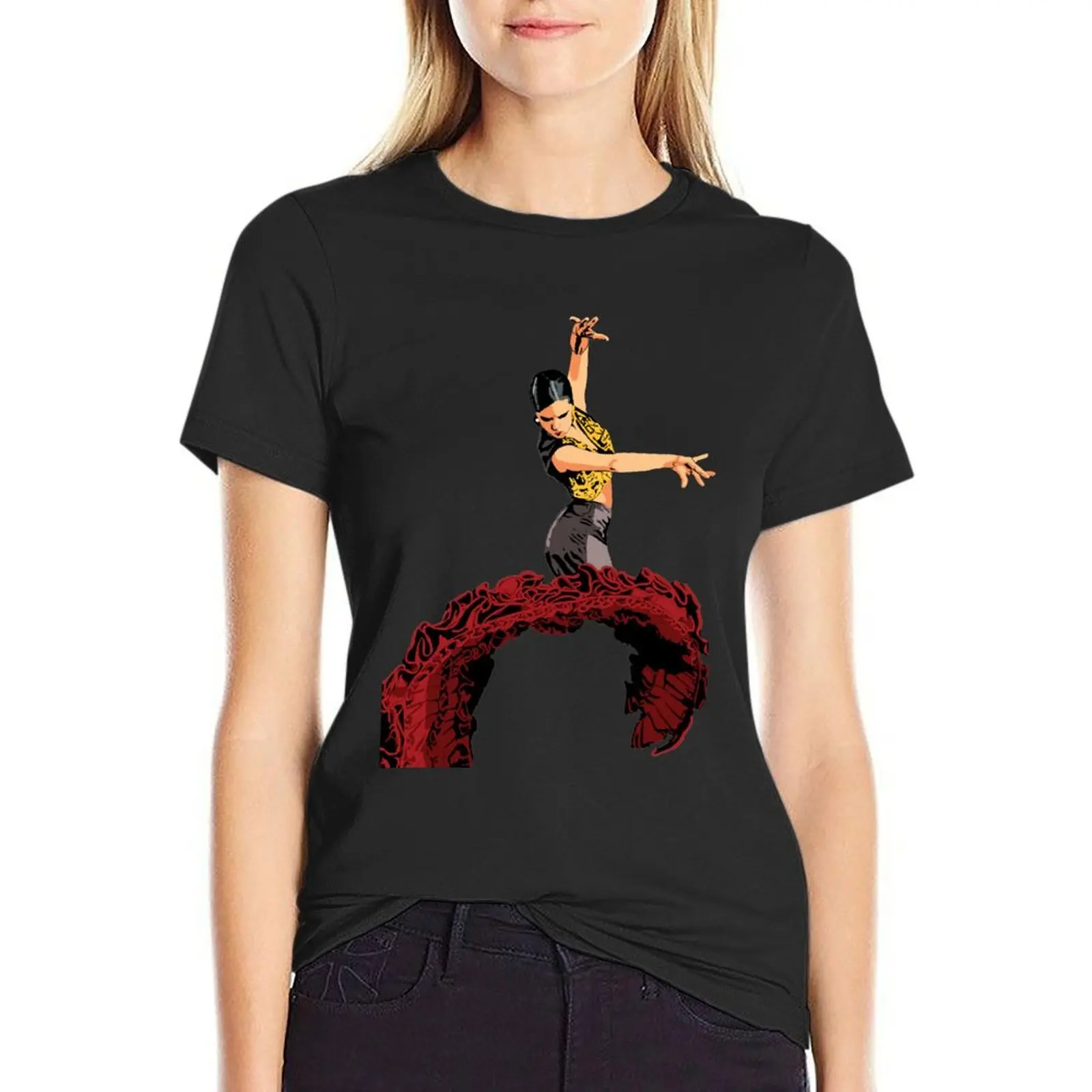 The Flamenco Dancer t-shirt summer top graphics summer tops magliette grafiche da donna