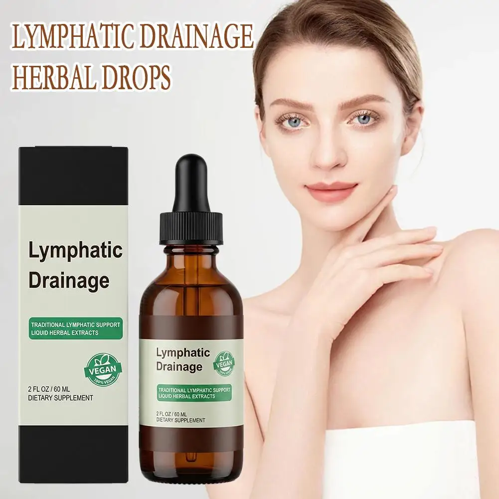 60ml Lymphatic Drainage Herbal Drops Natural Liquid Formula Fluid Balance Puffiness Support Daily Energy Wellness for Men Women