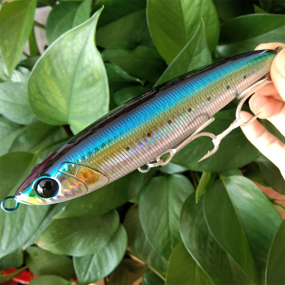 TSURINOYA 140mm 46g Topwater Boat Fishing Pencil Lure FANATIC Stickbait Saltwater Big Game Floating Deep Areas Hard Baits