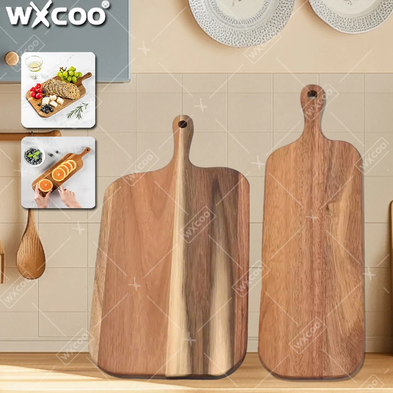 Langstieliges Schneidebrett aus Akazienholz, Haushalts-Servierbretter, langlebiges, solides Charcuterie-Brett für Brot, Obst, Schneidebrett