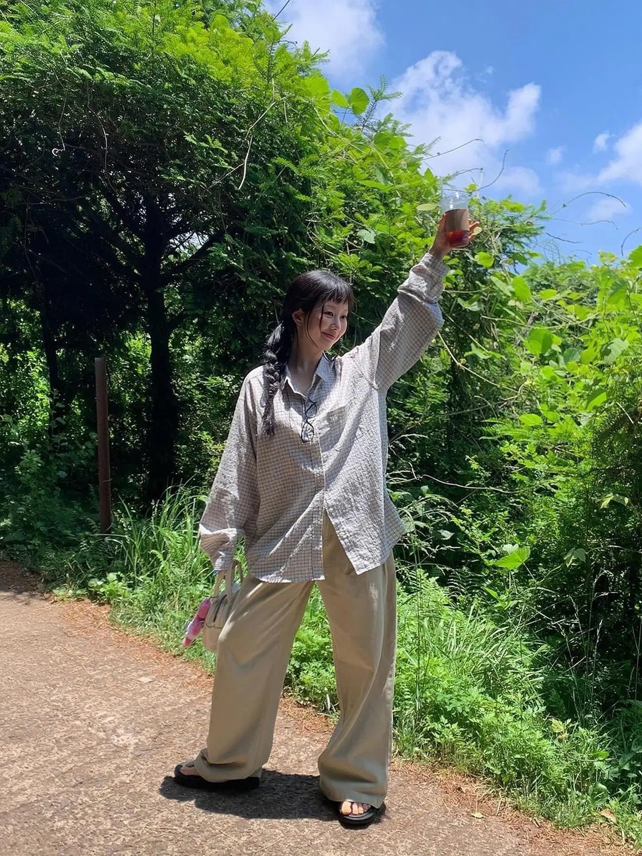 زهر الكرز مادو ريترو مينوري Ins Sle مطوي منقوشة طويلة Sves irt للنساء كسول وفضفاض أبلى