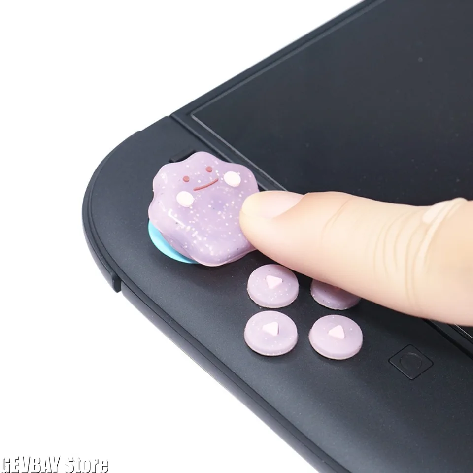 Funda de silicona con brillos para botones D-pad, ABXY y joystick para Switch 2/NS Oled Joy-con 6