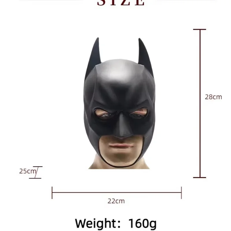 هالوين تأثيري الخفافيش قناع القبعات مادة اللاتكس الكبار الدعائم بروس واين قناع رأس كامل حفلة تنكرية التمويه زي #6