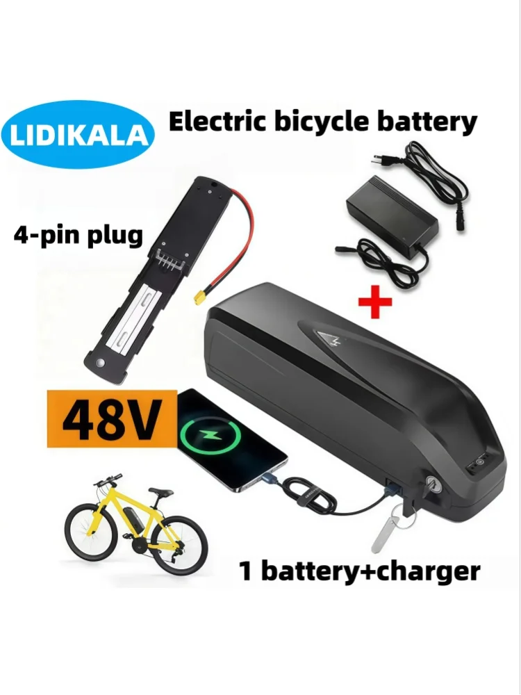 LIDIKALA 48V 40Ah Hailong Max E-Bike Lithium-Akku 40A BMS 18650 Zellen Kompatibel mit Bafang BBS02 BBS03 BBSHD Motor 500-2000W Elektrofahrrad Fatbike Power-Akku