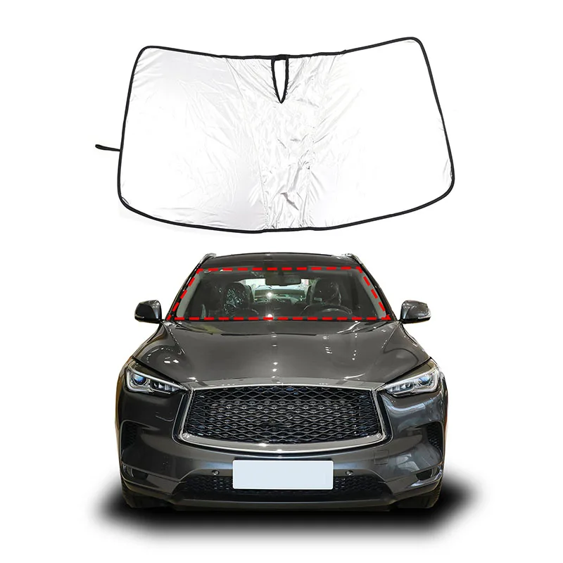 Car Memory Steel Ring Sun Shade Front Window Car Sunshade Cover For Infiniti QX50 2016-2024 Auto Interior Accessories