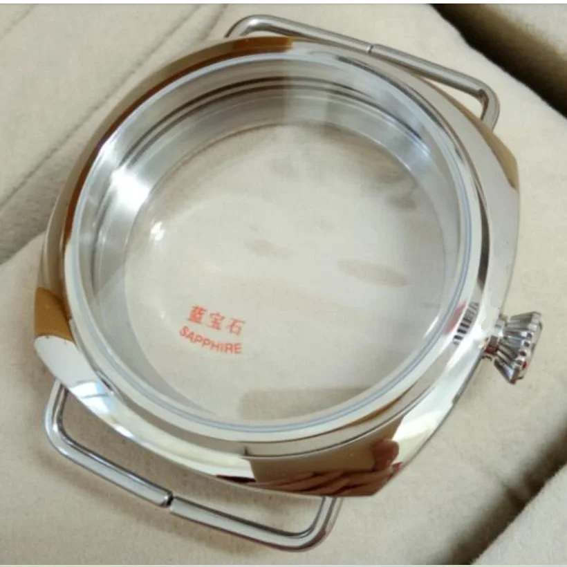 

45mm Sapphire Crystal 316L Stainless Steel Watch Case Fit ETA 6497/6498 ST3600/3621 Mechanical Hand Wind Movement Men