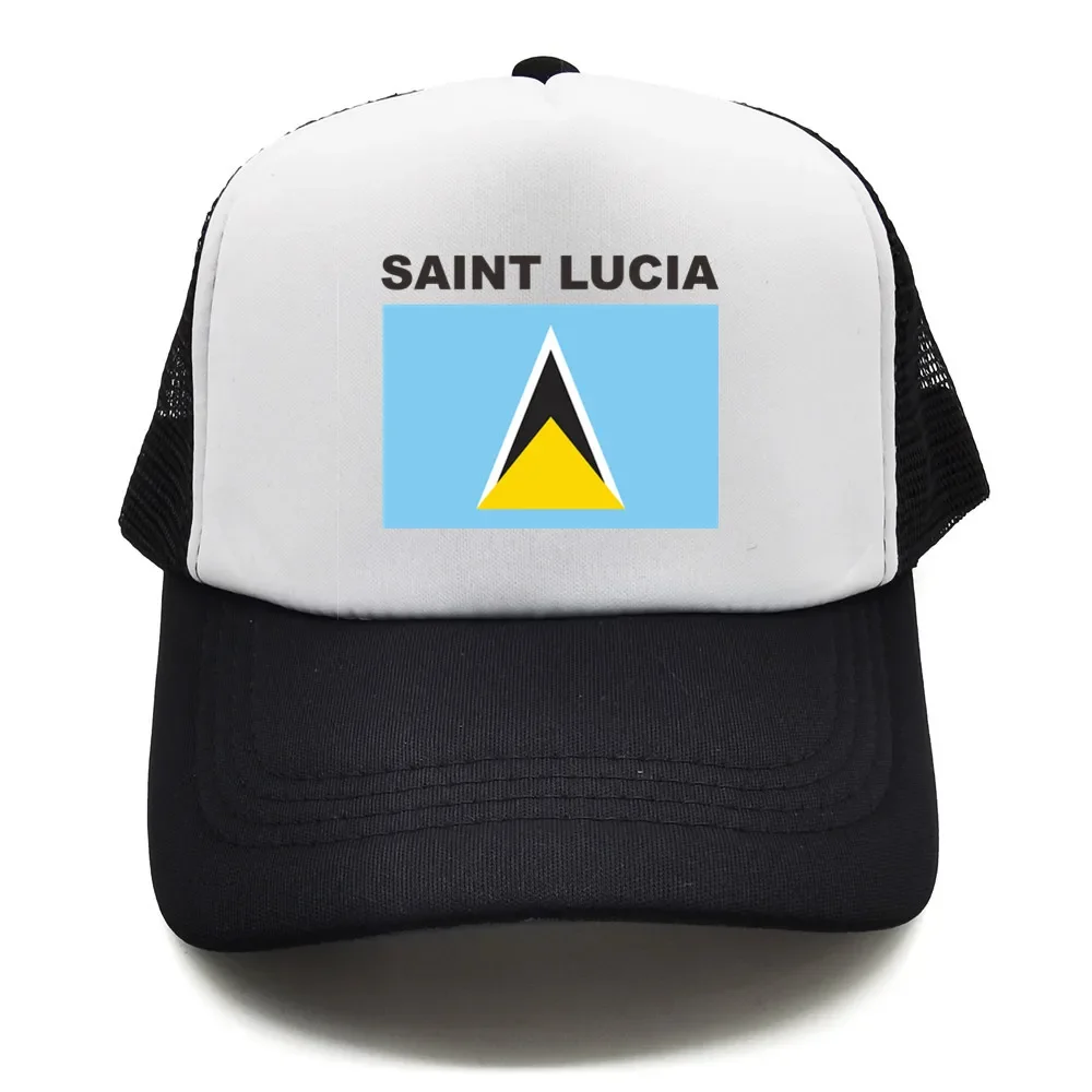 Saint Lucia Trucker Cap Summer Men Cool Country Flag Hat Baseball Caps Unisex Outdoor Mesh Net Caps