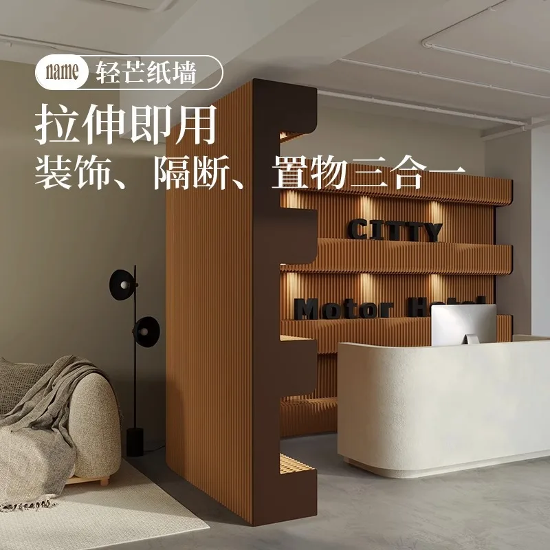 Commercial Paper Wall Display Cabinet Product Sample Honor Wall Cabinet Exhibition Folding Telescopic Shelf Display Light Glow