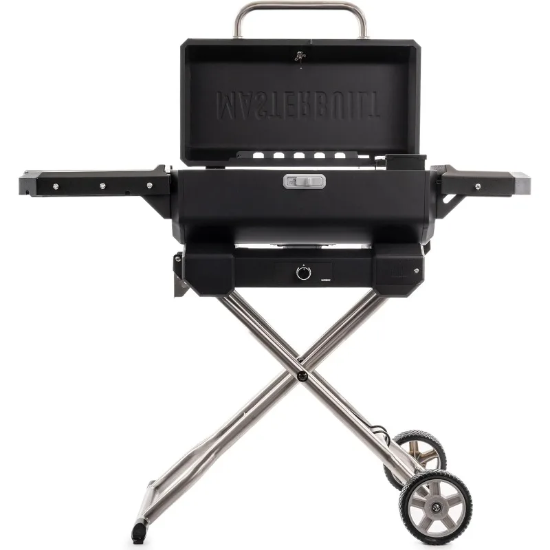 Electric Portable Charcoal Grill and Smoker with SteadyTemp Analog Temperature Control, Collapsible Cart