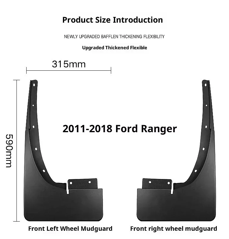 Splash Guards Mud Flaps for Ford Ranger 2011-2018 Front Rear Wheel Mudguards Car Accessories view 6