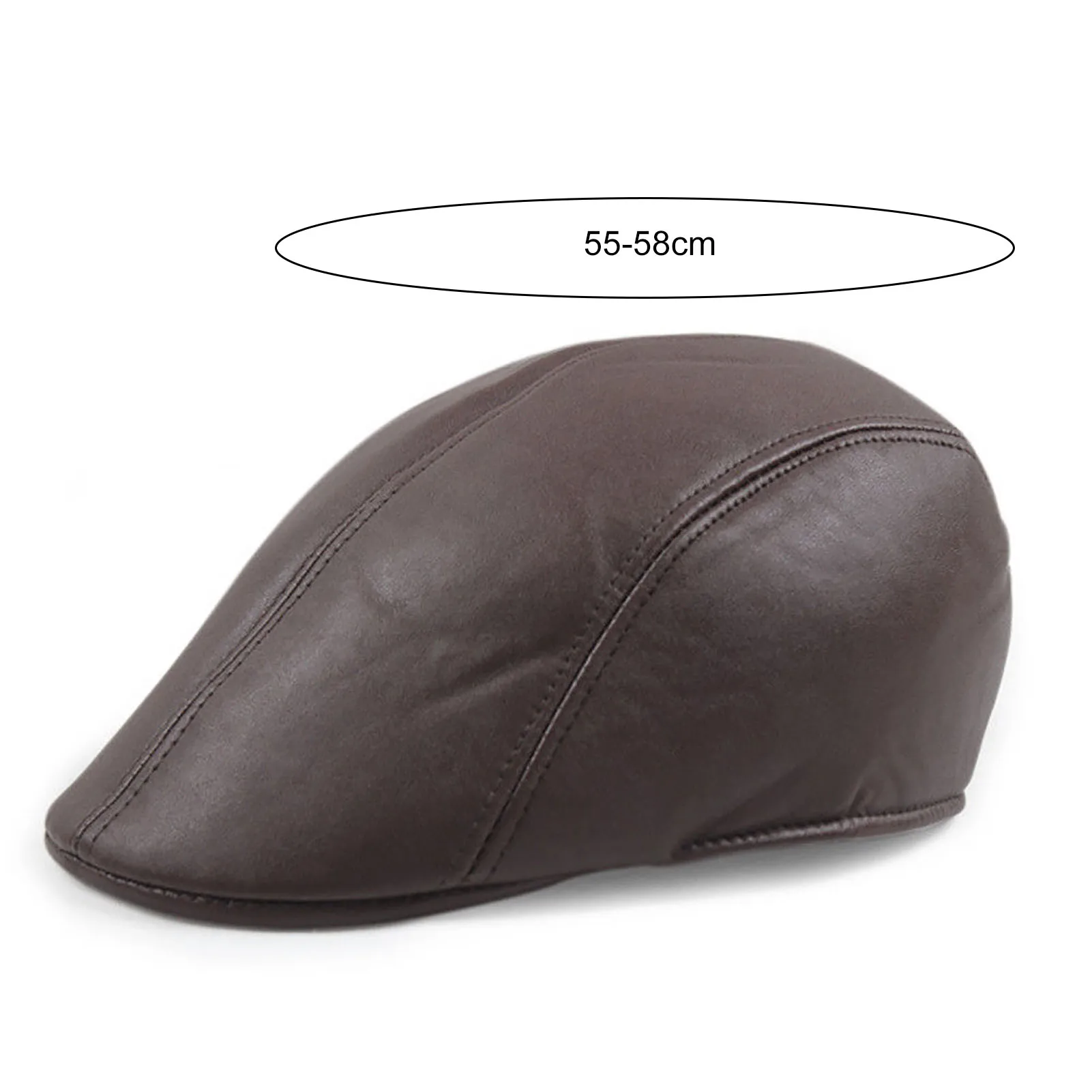 Winter Men Newsboy Cabbie Hat Faux Leather Driver Cap Waterproof Man Berets Leather British Vintage Flat Caps Newsboy Caps