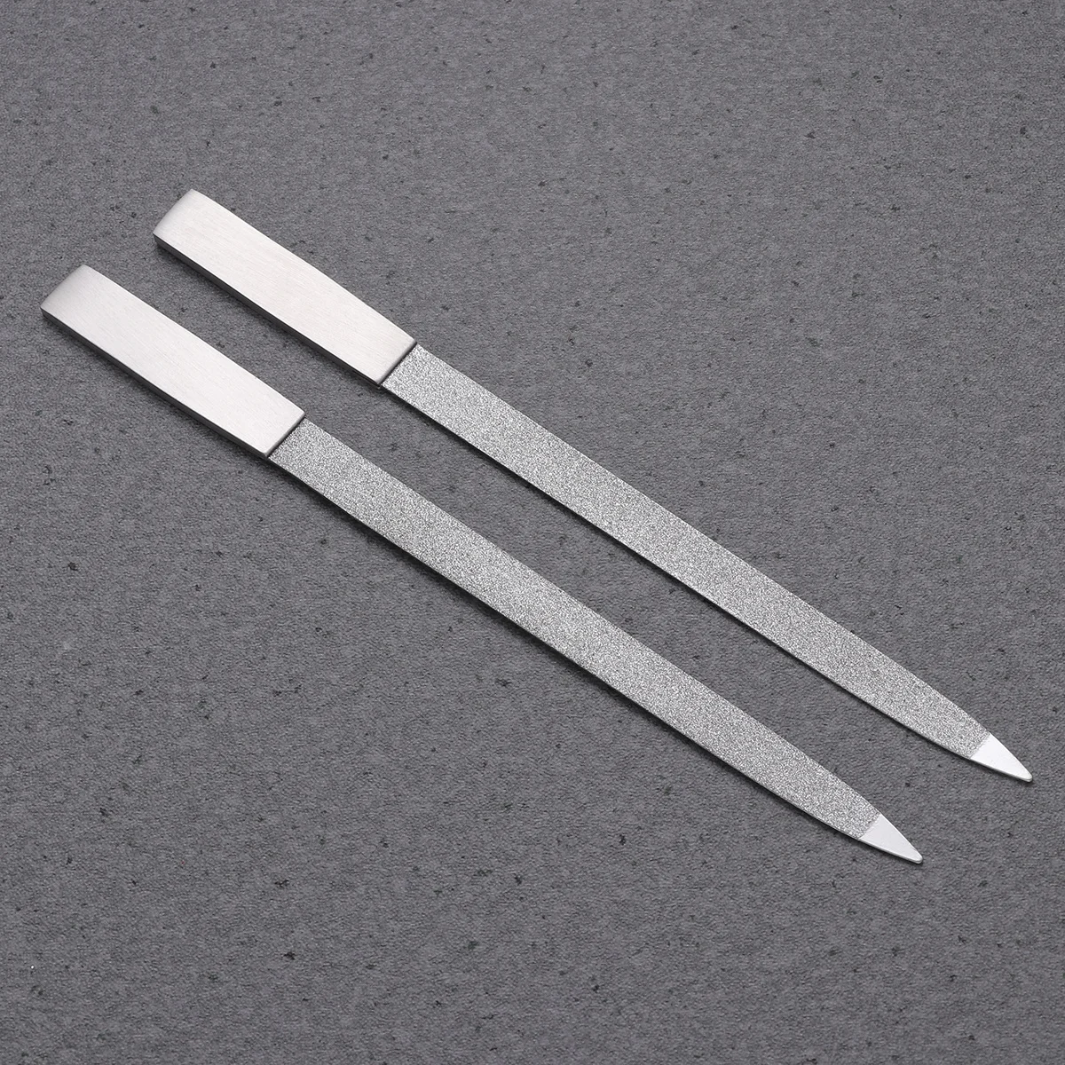2pcs Stainless Steel File Nail Art Tool For Manicuring Sanding Polish Removal Emery Board Salon Home Use Finger Nail Files