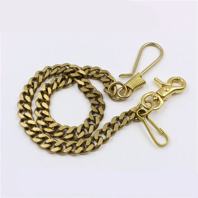 45CM Solid Brass Wallet Chain Keychain Metal Buckle Clips Snap Hook Belt Chains DIY Sewing Accessories