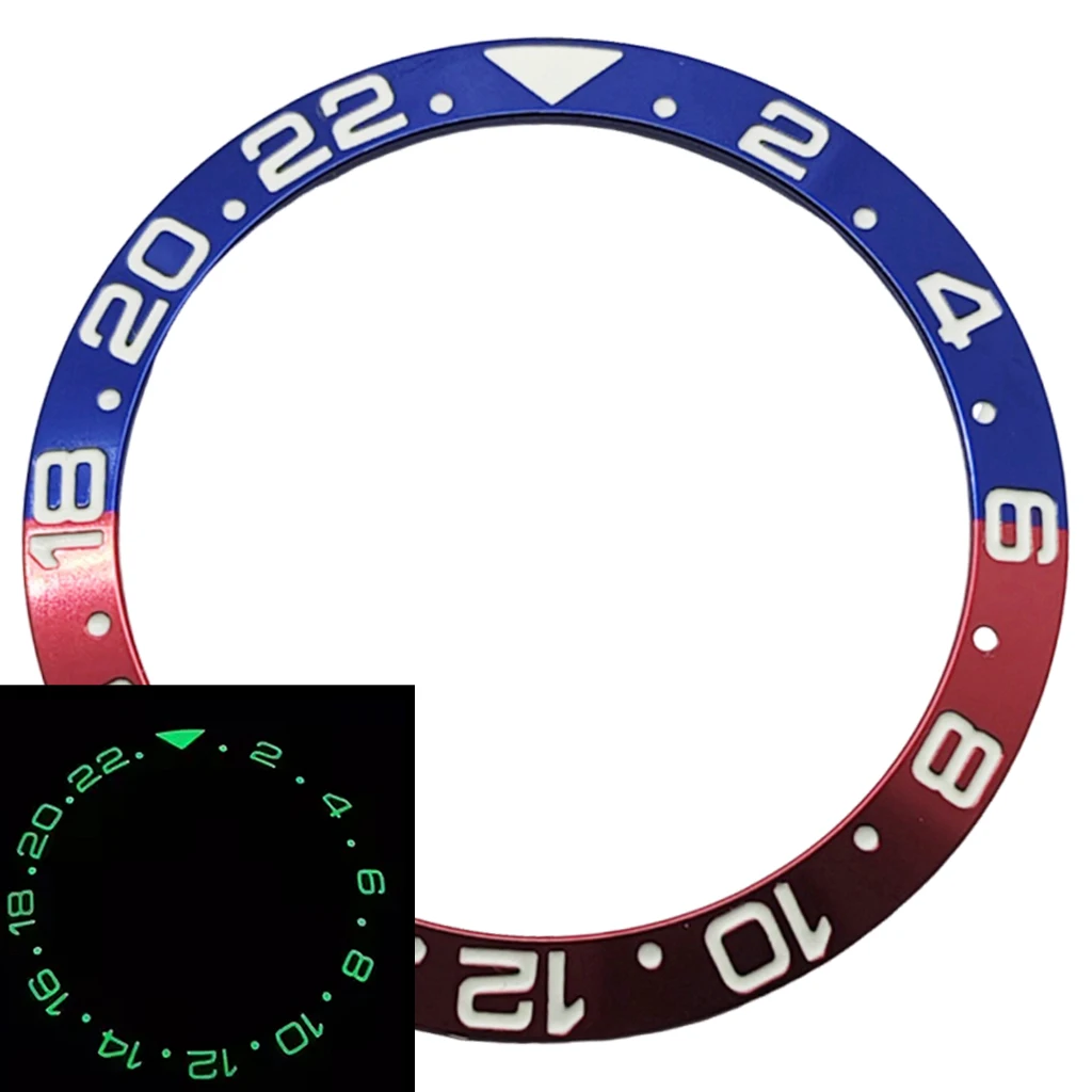 38 مللي متر ساعة سيراميك الحافة الأخضر مضيئة إدراج قطر 38 مللي متر * 30.5 مللي متر الساعات حلقة صالح 40 مللي متر ساعة اكسسوارات أجزاء