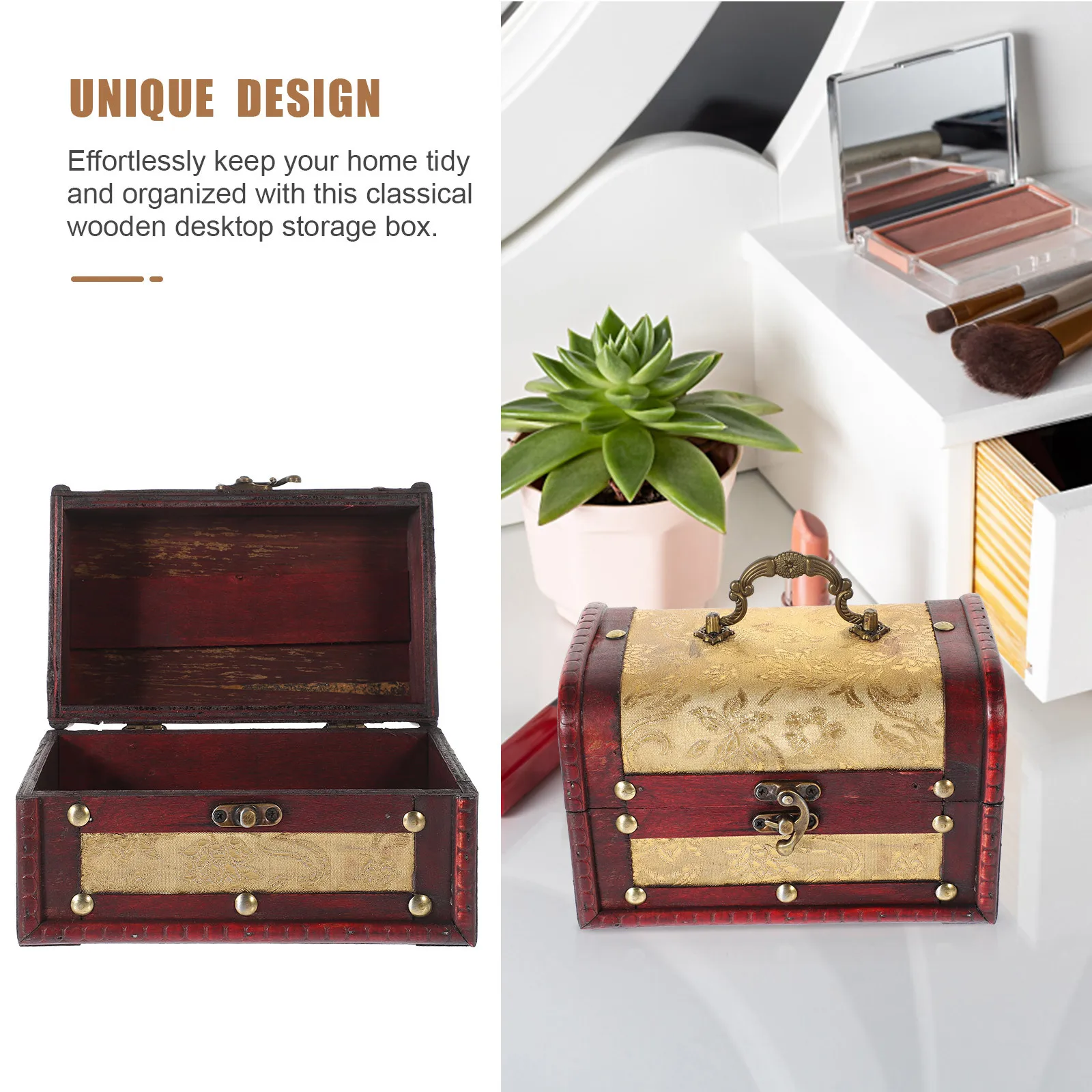 

Деревянная шкатулка для хранения ювелирных изделий, винтажный настольный сундук с сокровищами, брелок на память, сундук, подарочный органайзер, деревянная шкатулка с сокровищами