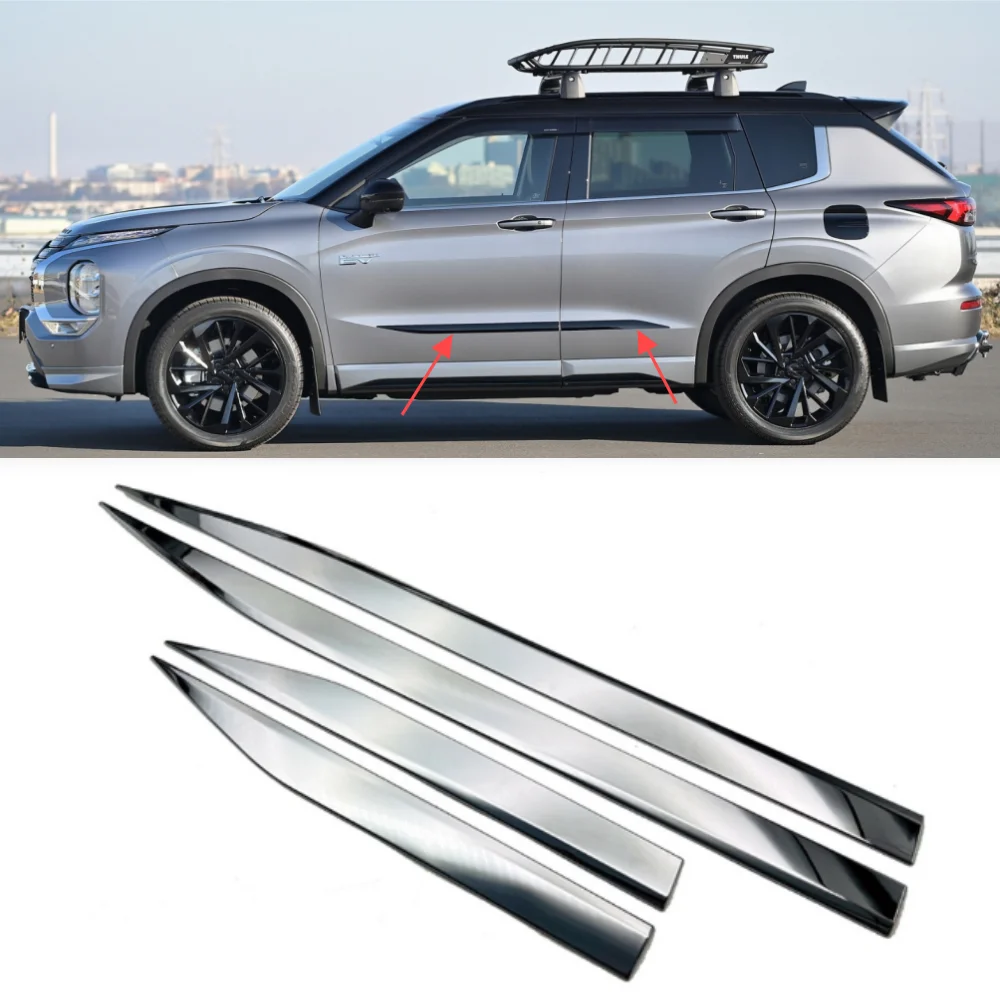 4PCS For 2022-2023 Mitsubishi Outlander body anti-collision decorative bright strip door electroplating decorative strip - Image 2