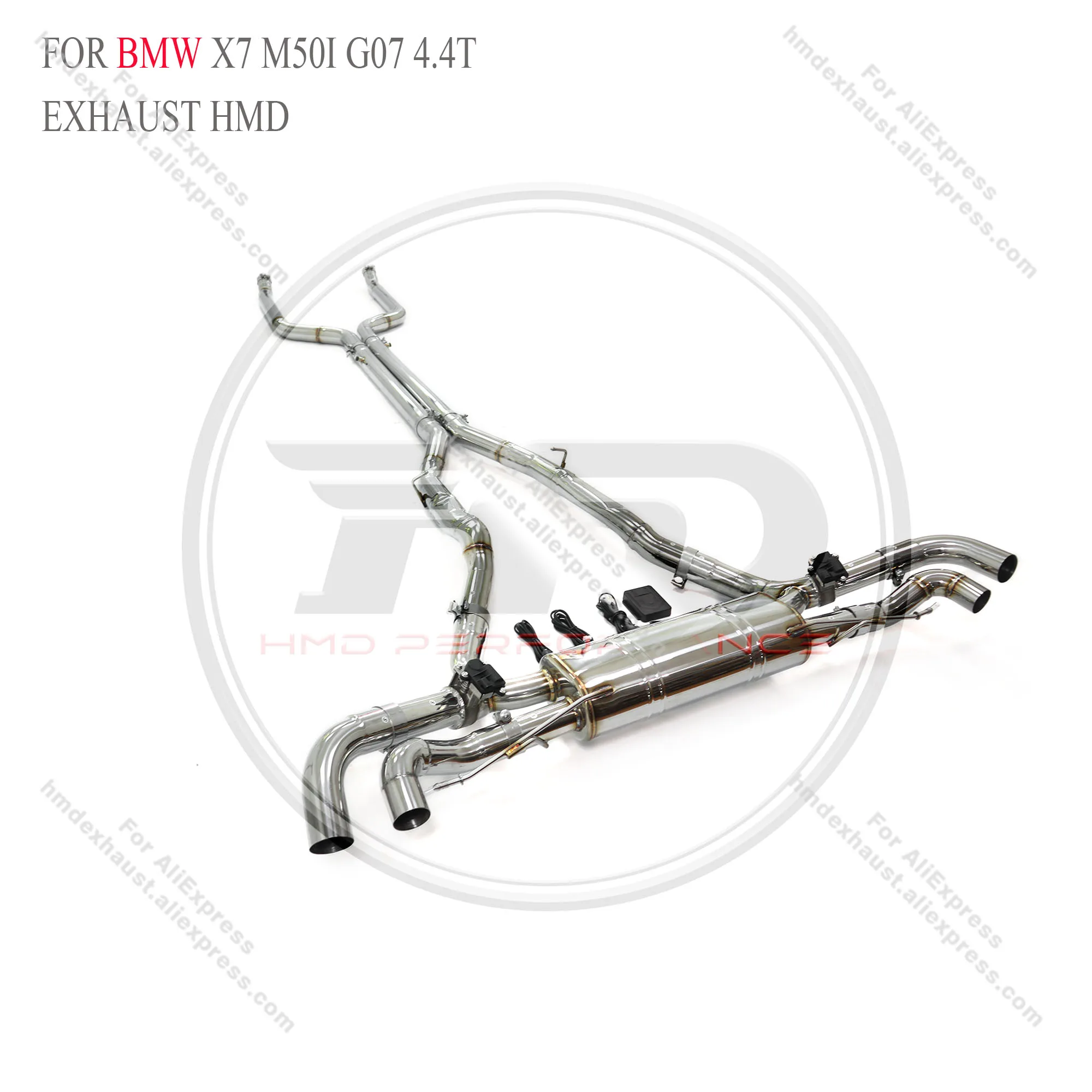 HMD Exhaust System Catback Stainless Steel Performance for BMW X7 M50I G07 4.4T Muffler With Valve