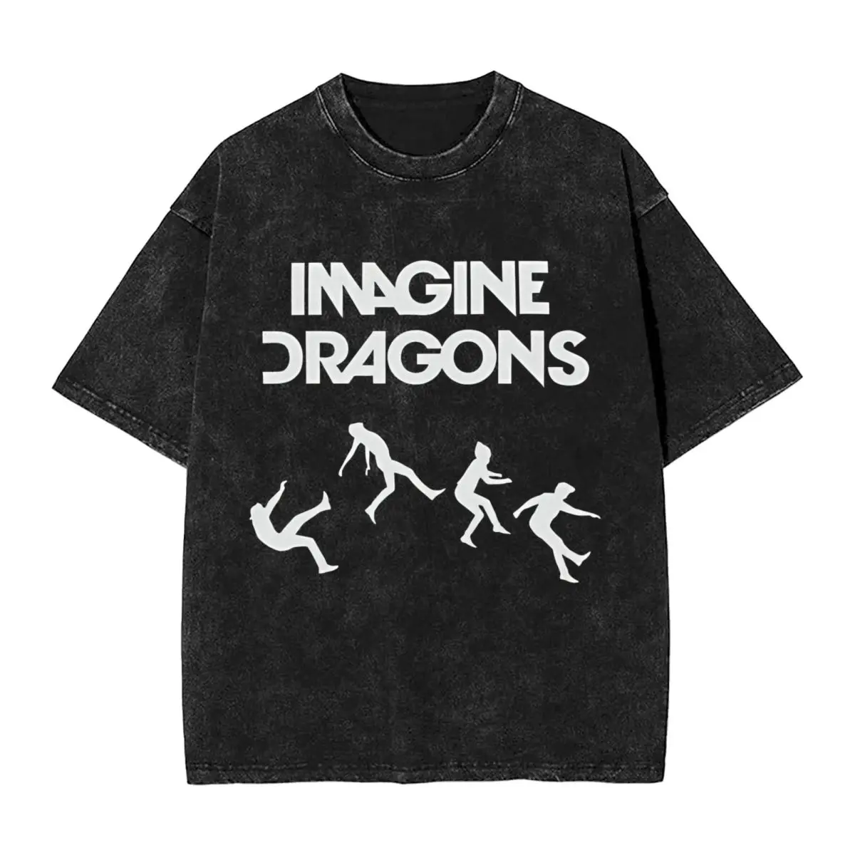 Harajuku 100% Cotton Oversized Tshirt,Men Short Sleeve Tees,Imagine Dragons Summer Loose Washed Tops T-Shirt