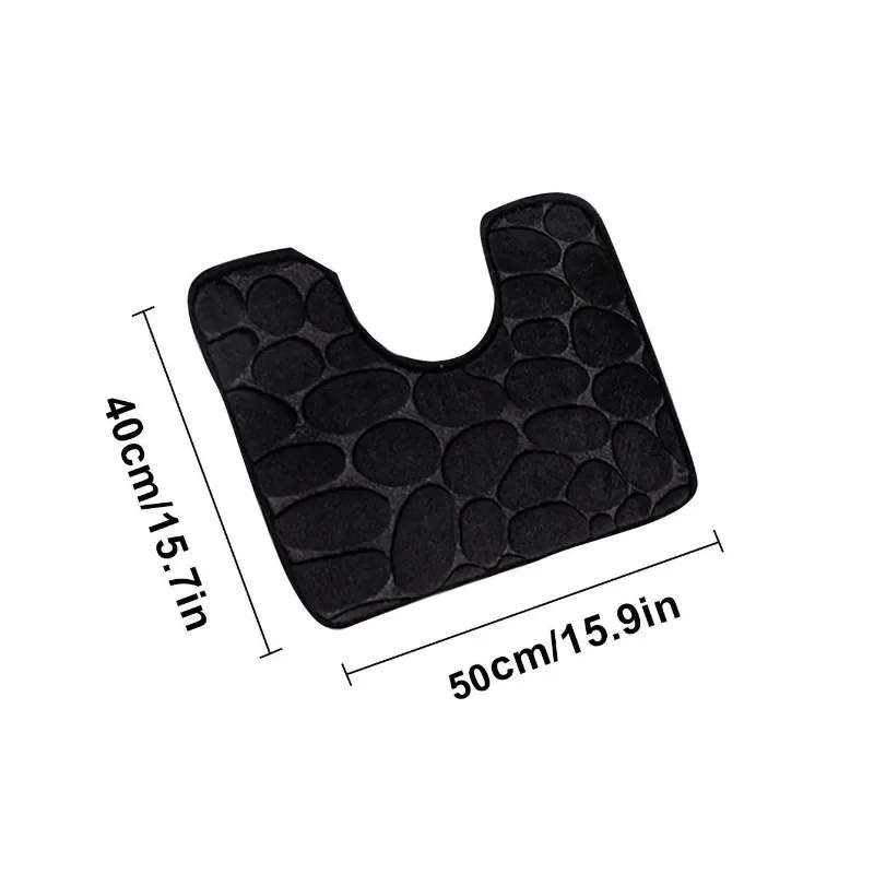 U-Shape Bathroom Toilet Foot Mats Waterproof Mats Bathroom Absorbent Non-Slip Quick Dry Mats