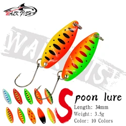 WALK FISH 3.4cm 3.5g Metal Spinner Spoon Trout Fishing Lure Hard Bait Sequins Noise Paillette Artificial Bait Sequins Spinner
