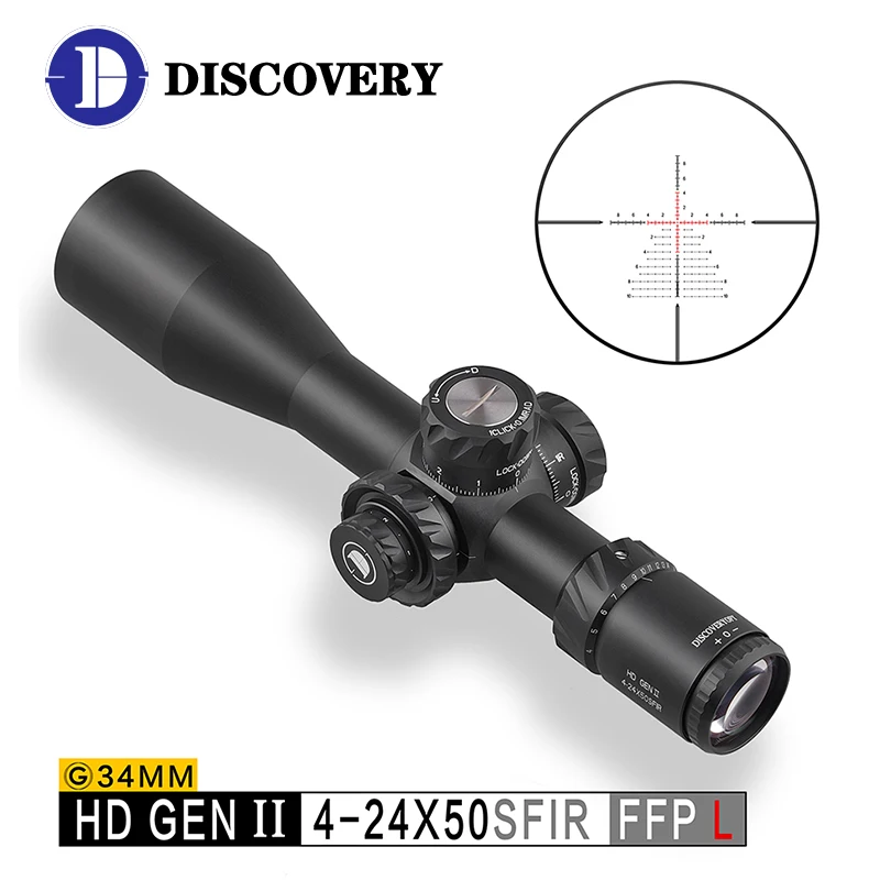 Discovery HD-GEN2 4-24X50SFIR Tactical Riflescope First Focal Place Spotting Scope Hunting Illuminated Optical Airsoft Sight