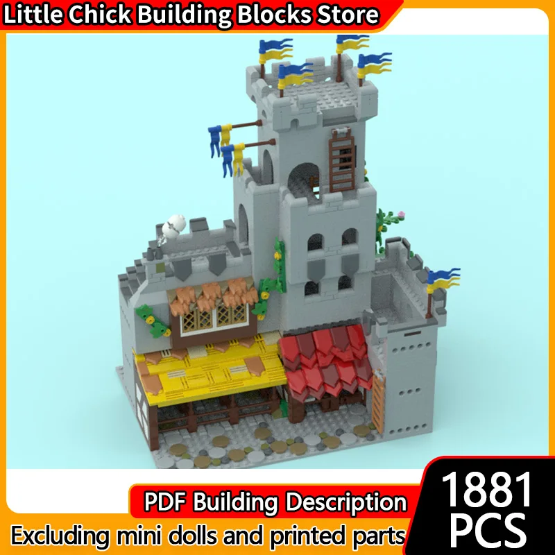 

Medieval Castle Model MOC Building Bricks Stables And Tower Modular Technology Children Holiday Gifts Assemble Toys Suit