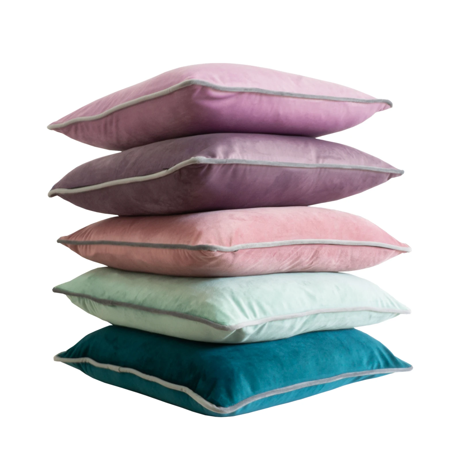 

Multicolor Gray Piping Velvet Cushion Cover Pillow Case Chair/Sofa Pillow Cover No Balling-up Home Decor Without Stuffing