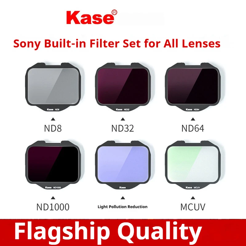 

Kase Camera Built-in Filters Compatible with Sony Full-Frame Mirrorless Cameras: MCUV Lenses, ND Filters, Anti-Glare, Black Matt