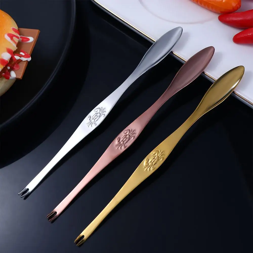 Creative 1 pcs Double Headed Multi-Use Thin Fruit Fork Seafood Utensils Crab Fork Lobster Spoons Crab Picking Tools