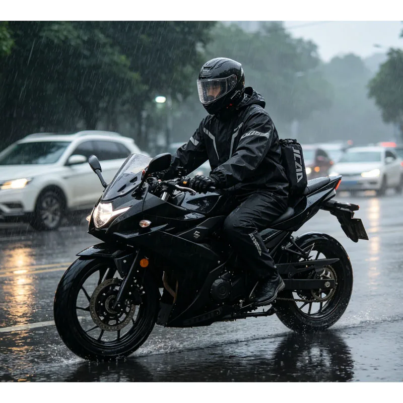 Outdoor Fishing Camping Hiking Rain Suit Fully Waterproof Split Raincoat Pants Set Motorbike Riding Rainstorm Resistant Rainwear