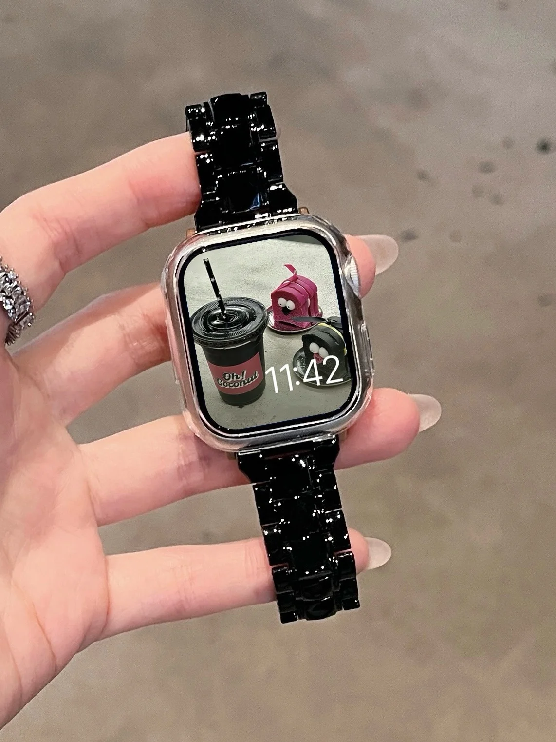 Transparentes Armband für Apple Watch 44mm 45 46 49 38 40 41 42mm Buntes Armband für iWatch Series 12 11 10 9 8 7 6 5 4 SE – Detail 37
