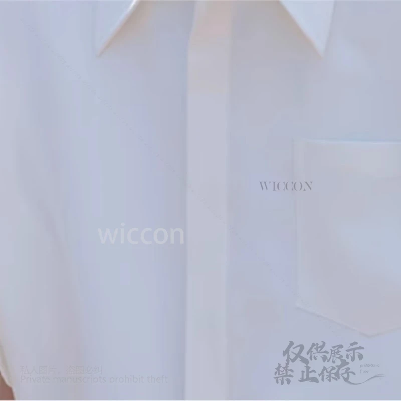 Anime The Summer Hikaru Died 코스프레 Tsujinaka Yoshiki Hikaru 화이트 블랙 가발 티셔츠 바지 벨트 학생복 정장 할로윈