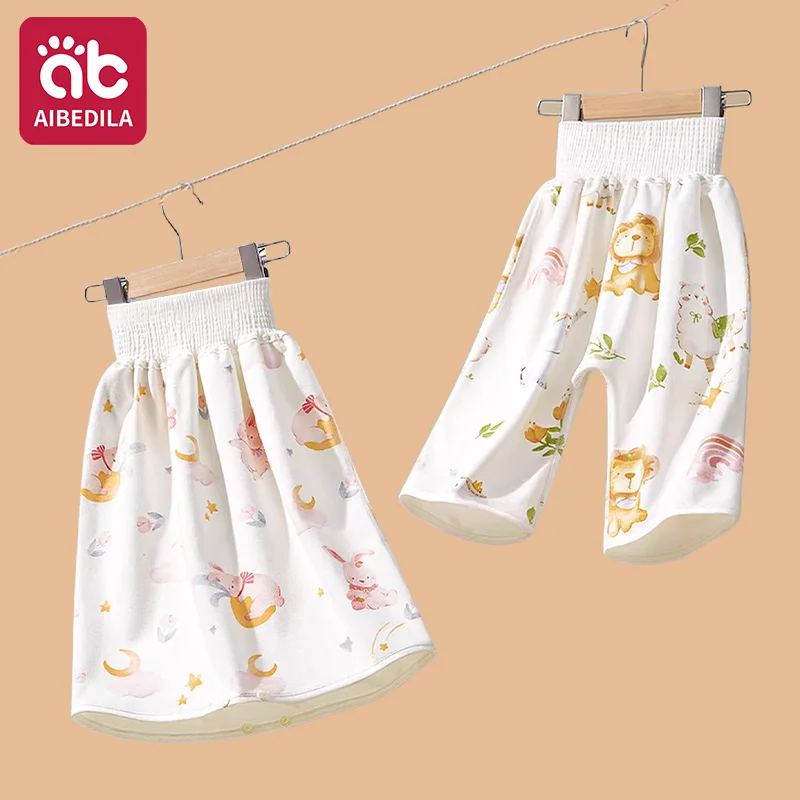 AIBEDILA Baby Waterproof Diaper Skirt - Leak-Proof Cloth Training Pants for Infant Potty Training Reusable Kids Nappy 0-8Y