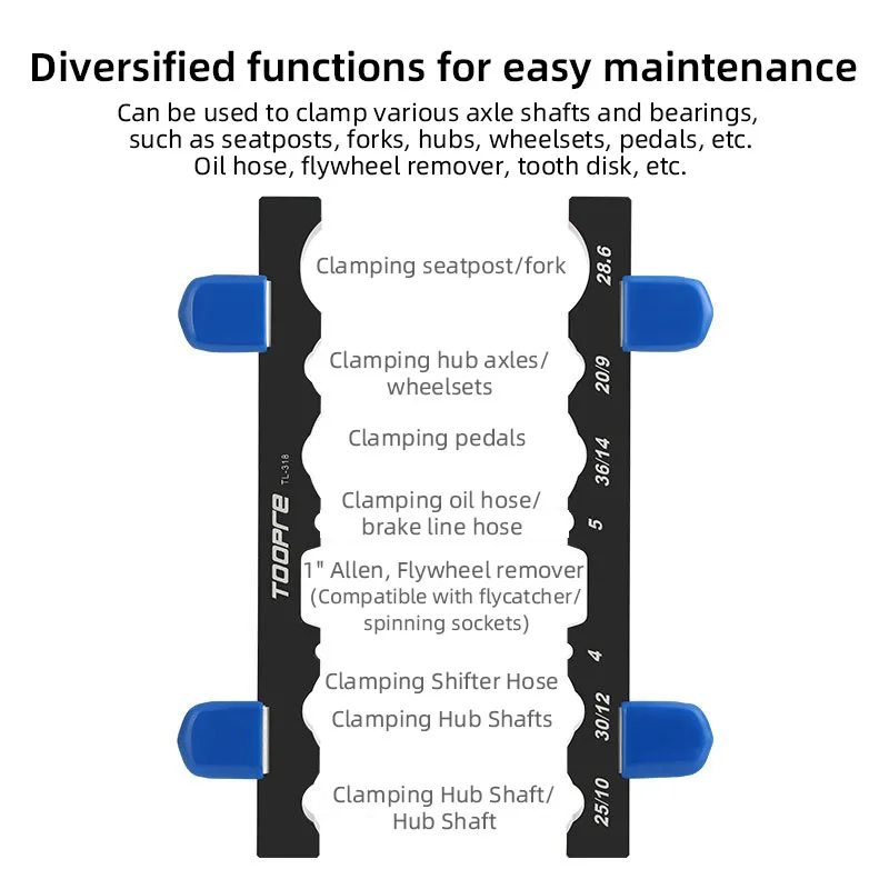 TOOPRE Aluminum alloy Vise Repair Fixture Hub Pedal Shaft Front Fork Wheel Multifunctional Clamp Bicycle Maintenance Tools