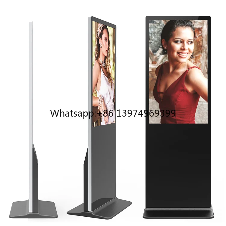HUSHIDA Floor Stand Digital Signage Display Lcd Advertising Player 55 Inch Touchscreen Kiosk Advertising Equipment