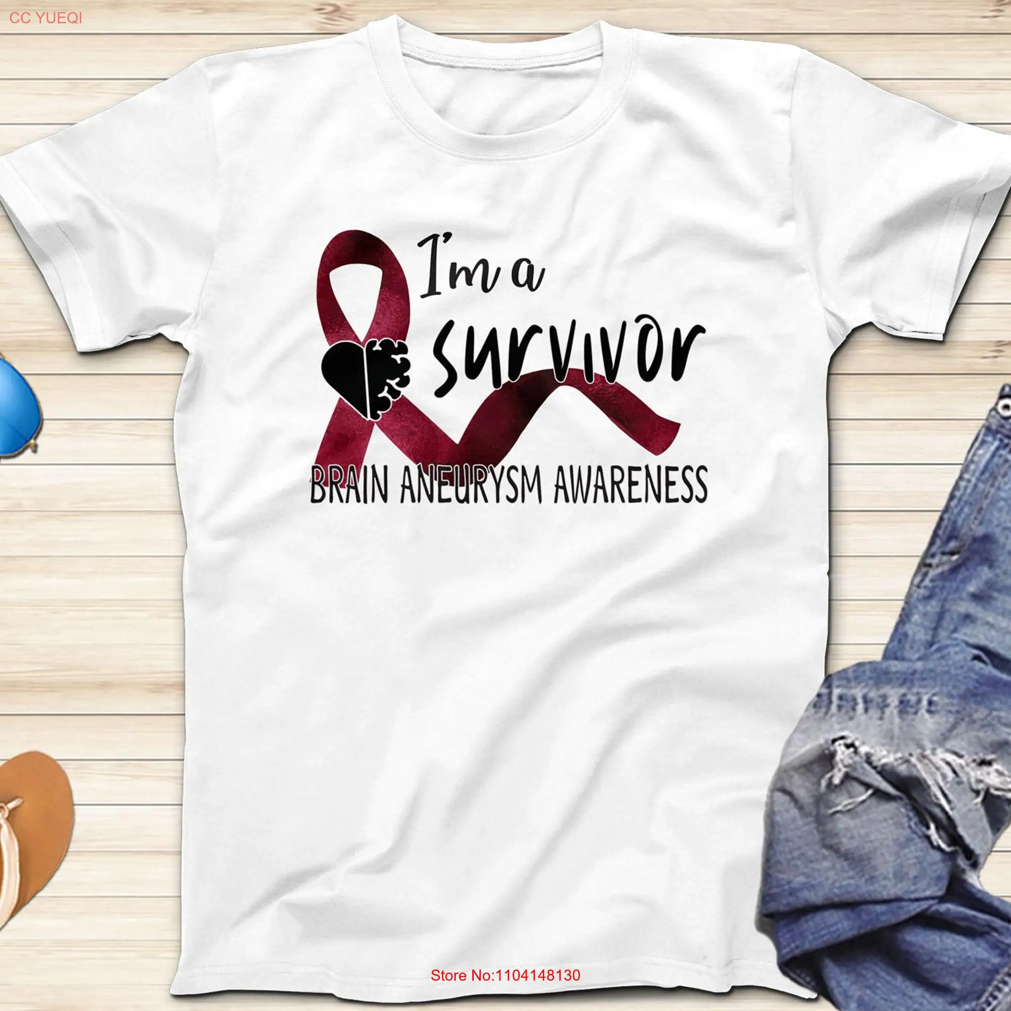 I'm A Survivor  T Shirt Brain Aneurysm Awareness Cerebrovascular Disorder Fighter Intracranial GifT long or short sleeves