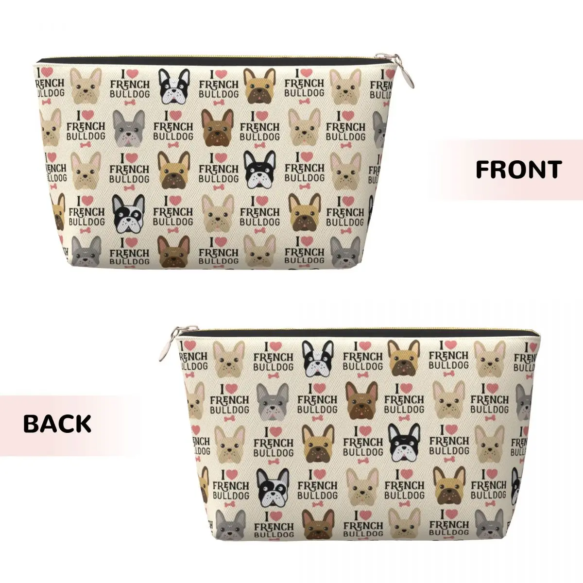 Custom French Bulldog Toiletry Bag Women Frenchie Dog Lover Makeup Cosmetic Organizer Ladies Beauty Storage Dopp Kit Box