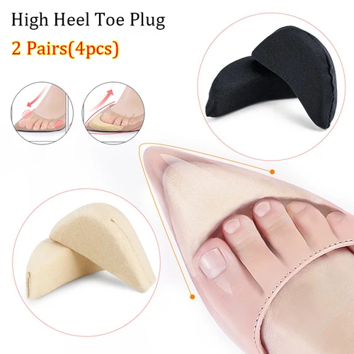 Plantillas de tacón alto para mujer, 2 pares, esponja para el antepié, ajuste de tamaño, alivio del dolor, almohadillas para zapatos, Reduce el relleno del tamaño del zapato