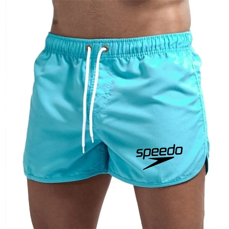 Summer Men's Shorts 2025 Beach Trunks Swim Gym Pants Quick Drying Swimming Homme Surf Ventilate Drawstring Fashion Casual Daily