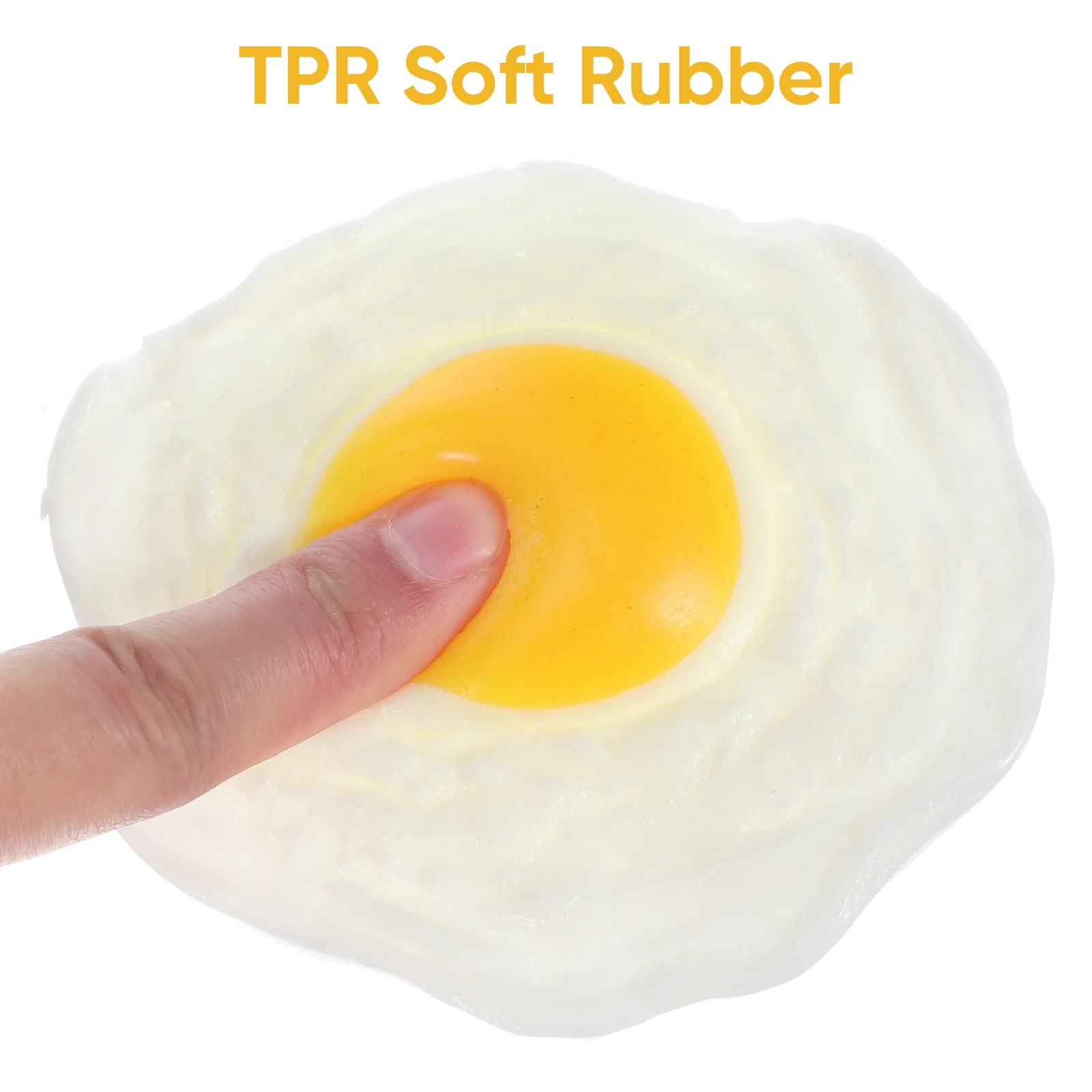 4 Pcs Poached Omelette Decompression Toys Fake Fried Egg Mini Eggs Anti-stress Favors Tricky Soft Glue Playthings Child