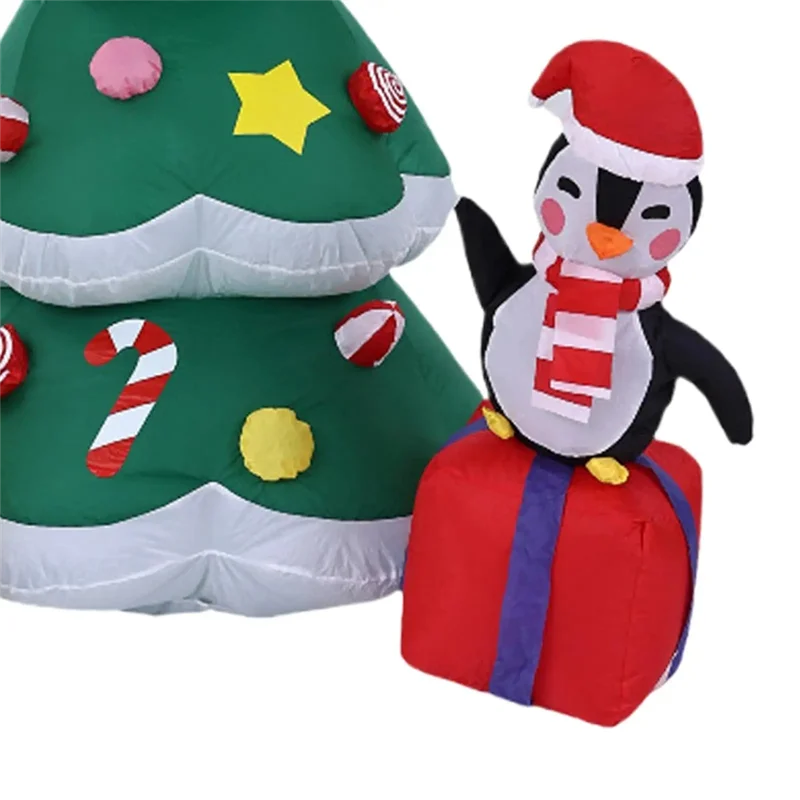 【TODAY-ONLY!】Inflatable Christmas Tree 5.9Ft Lighted Outdoor Decorations Inflatables Blow Up Holiday Party EU EU Plug