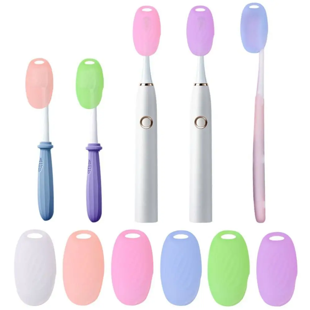 

6Pcs Waterproof Silicone Toothbrush Covers Breathable Dustproof Toothbrush Protective Caps Hygienic BPA-Free
