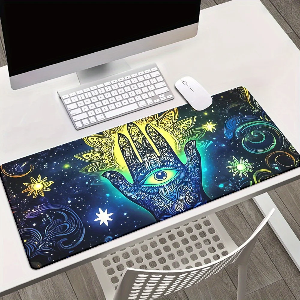 Hamsa Hand Cosmic Eye Gaming Mouse Pad XL Non-Slip Rubber Base Desk Mat for PC Gamers Office