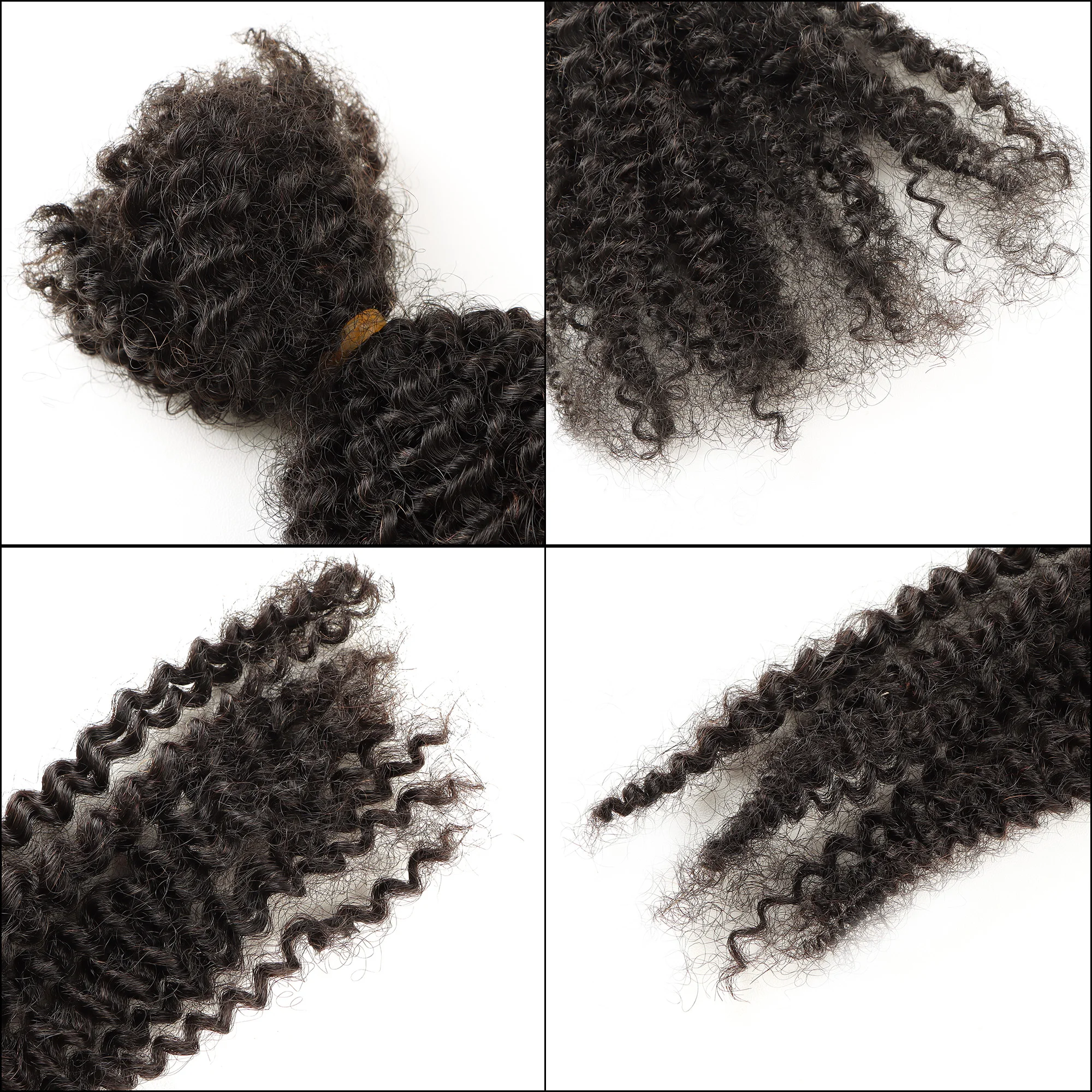 Afro Kinky Curly Locks Hair Extensions Microlocs Human Braiding Hair Bulk Hair For Braiding Double Drawn Box Crochet Braids 4C