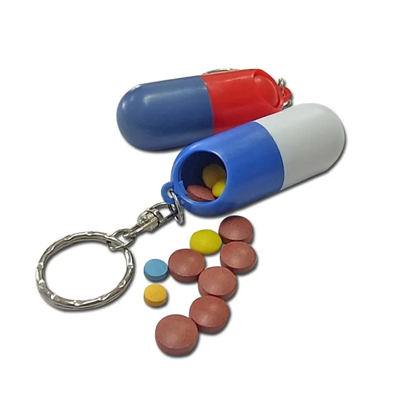 Mini Portable Aluminum  Pill Bottle Cartridge Keychain Outdoor Waterproof Sealed Medicine Jar Pill Box Pill Cartridge