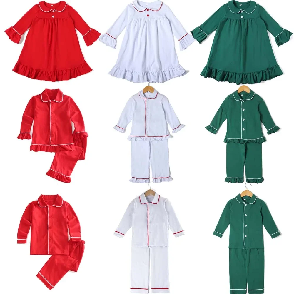 Mudbala Wholesale 2024 Red Velvet Baby Kids Boys And Girls Sibling PJS Family Matching Pajamas Velvet Christmas Pyjamas sets