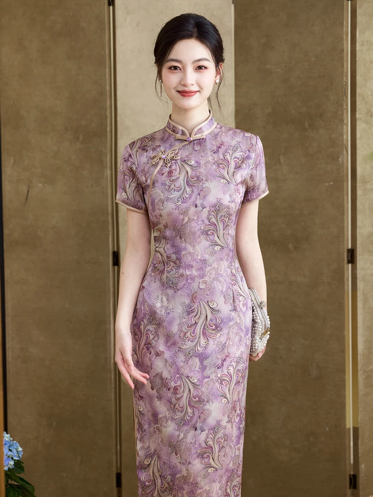 

Новое китайское летнее платье для молодых женщин: короткий рукав, приталенный силуэт, дышащее, для повседневной носки